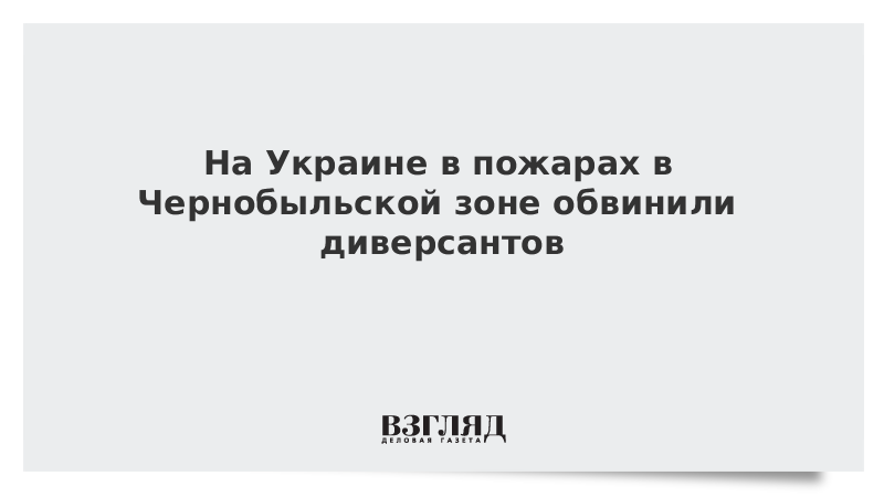 На Украине в пожарах в Чернобыльской зоне обвинили диверсантов