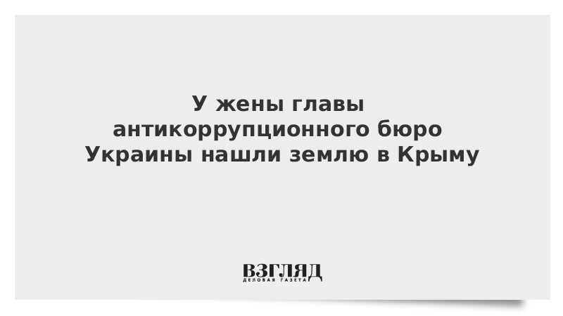 У жены главы антикоррупционного бюро Украины нашли землю в Крыму