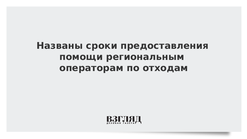 Названы сроки предоставления помощи региональным операторам по отходам