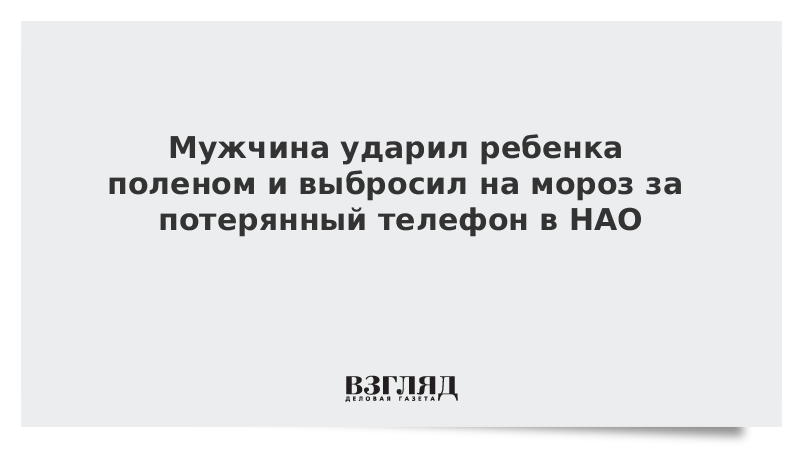 Мужчина ударил ребенка поленом и выбросил на мороз за потерянный телефон в НАО