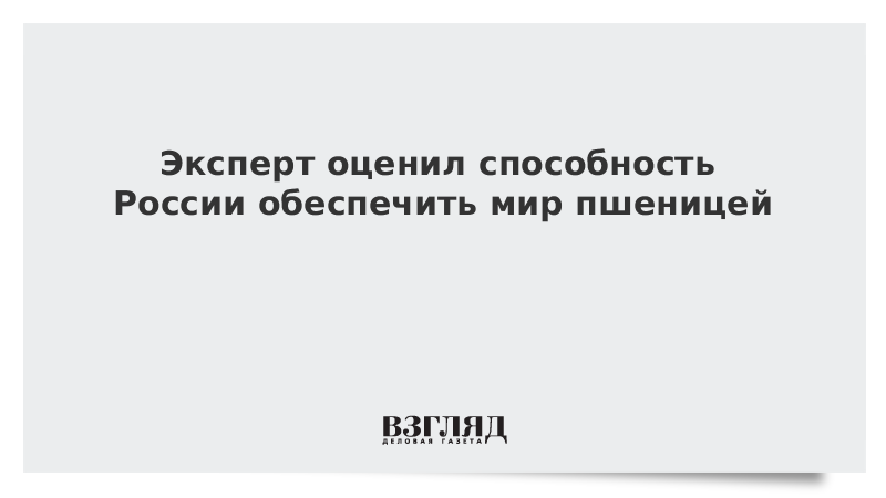 Эксперт оценил способность России обеспечить мир пшеницей