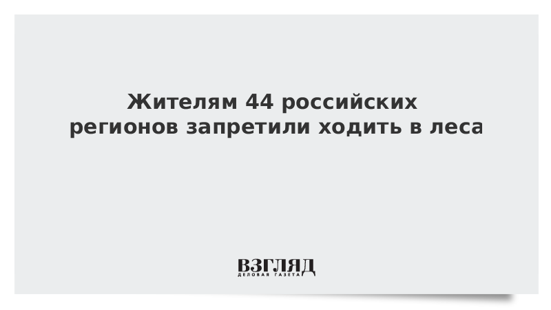 Жителям 44 российских регионов запретили ходить в леса