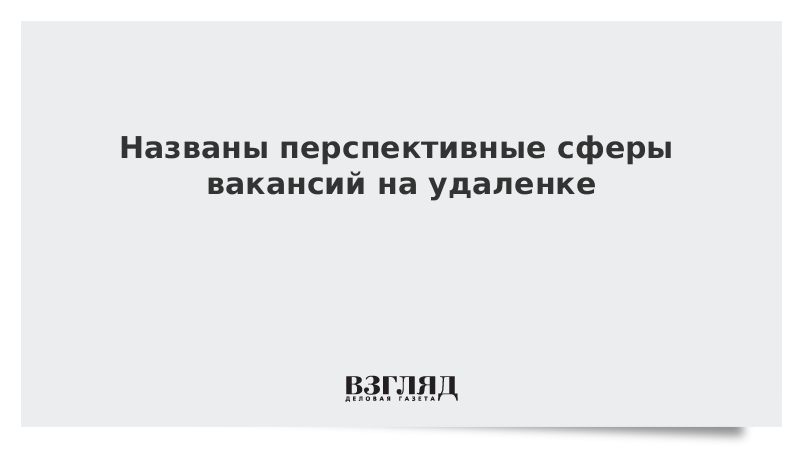 Названы перспективные сферы вакансий на удаленке