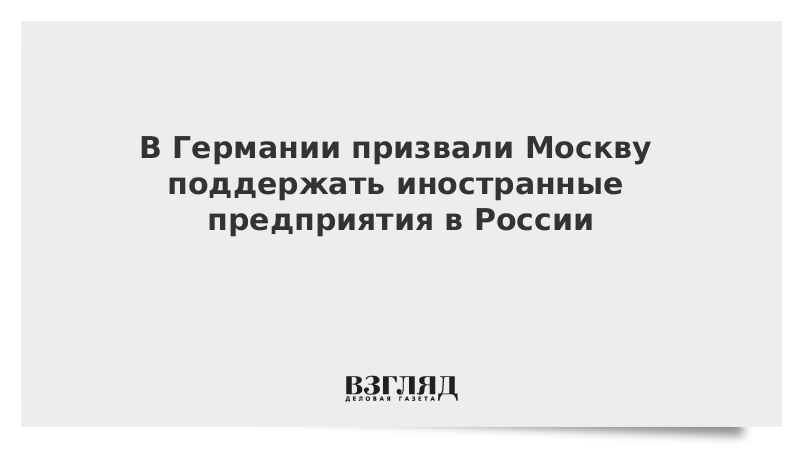 В Германии призвали Москву поддержать иностранные предприятия в России