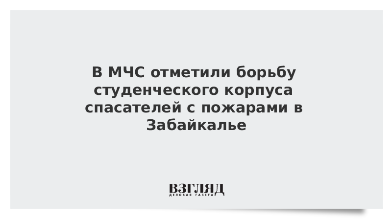 В МЧС отметили борьбу студенческого корпуса спасателей с пожарами в Забайкалье