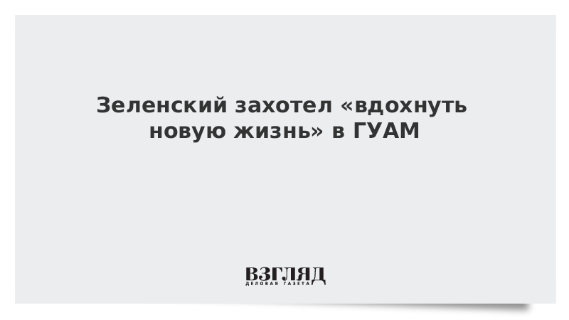 Зеленский захотел «вдохнуть новую жизнь» в ГУАМ