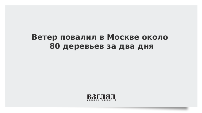 Ветер повалил в Москве около 80 деревьев за два дня