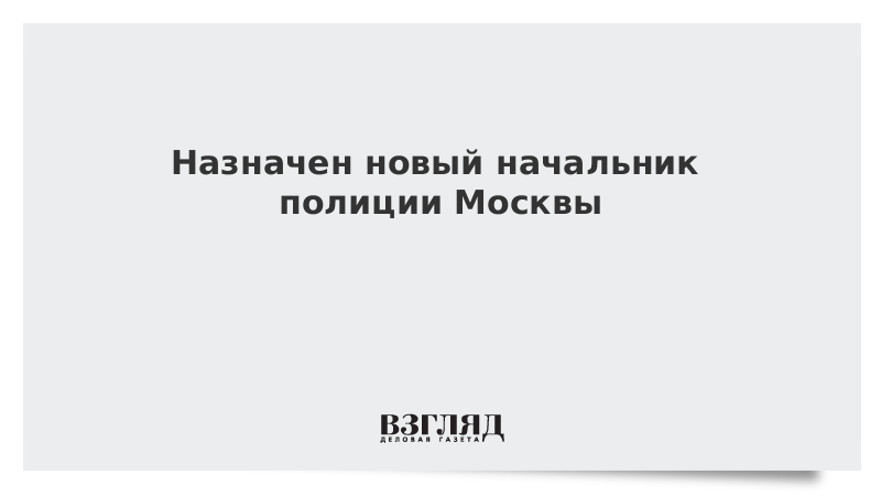 Назначен новый начальник полиции Москвы