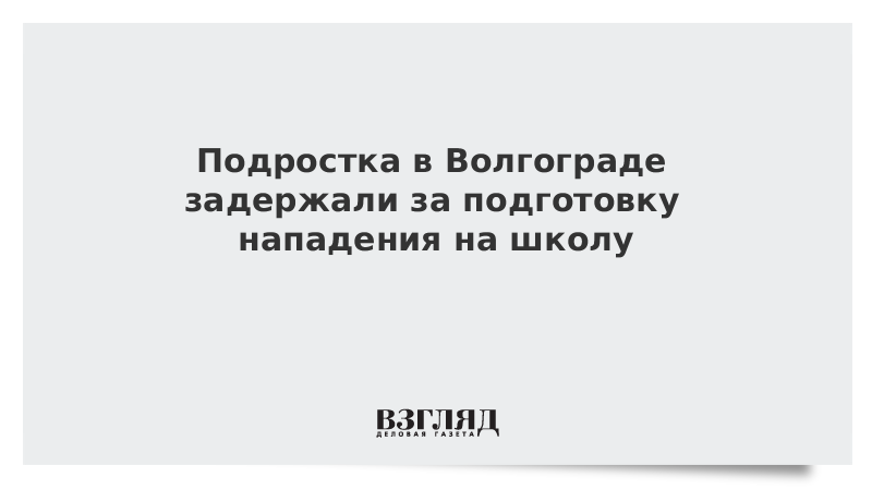 Подростка в Волгограде задержали за подготовку нападения на школу