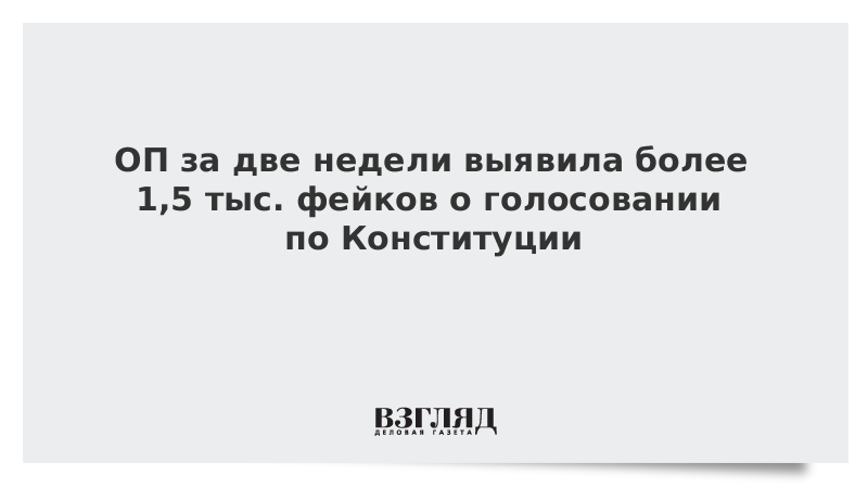 ОП за две недели выявила более 1,5 тыс. фейков о голосовании по Конституции