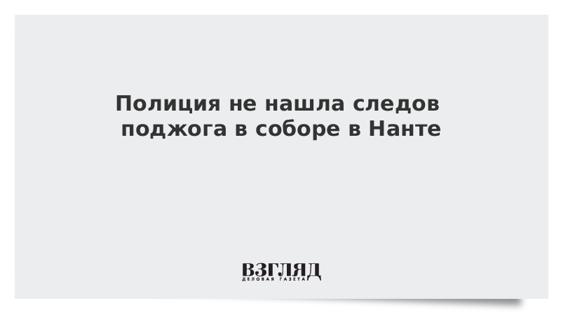 Полиция не нашла следов поджога в соборе в Нанте