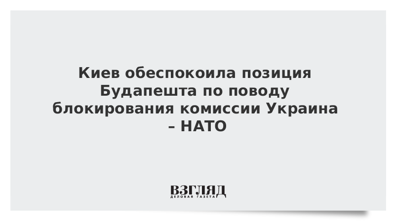 Киев обеспокоила позиция Будапешта по поводу блокирования комиссии Украина – НАТО