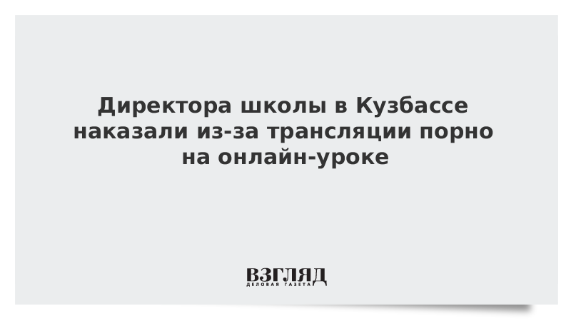 Директора школы в Кузбассе наказали из-за трансляции порно на онлайн-уроке