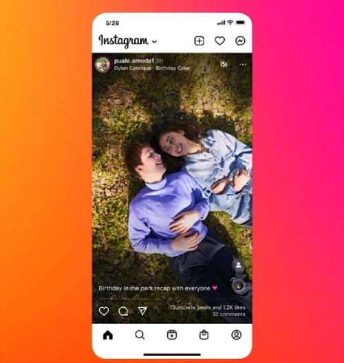 Instagram-da TikTok-dakı kimi tam ekran ölçülü paylaşımlar göstəriləcək