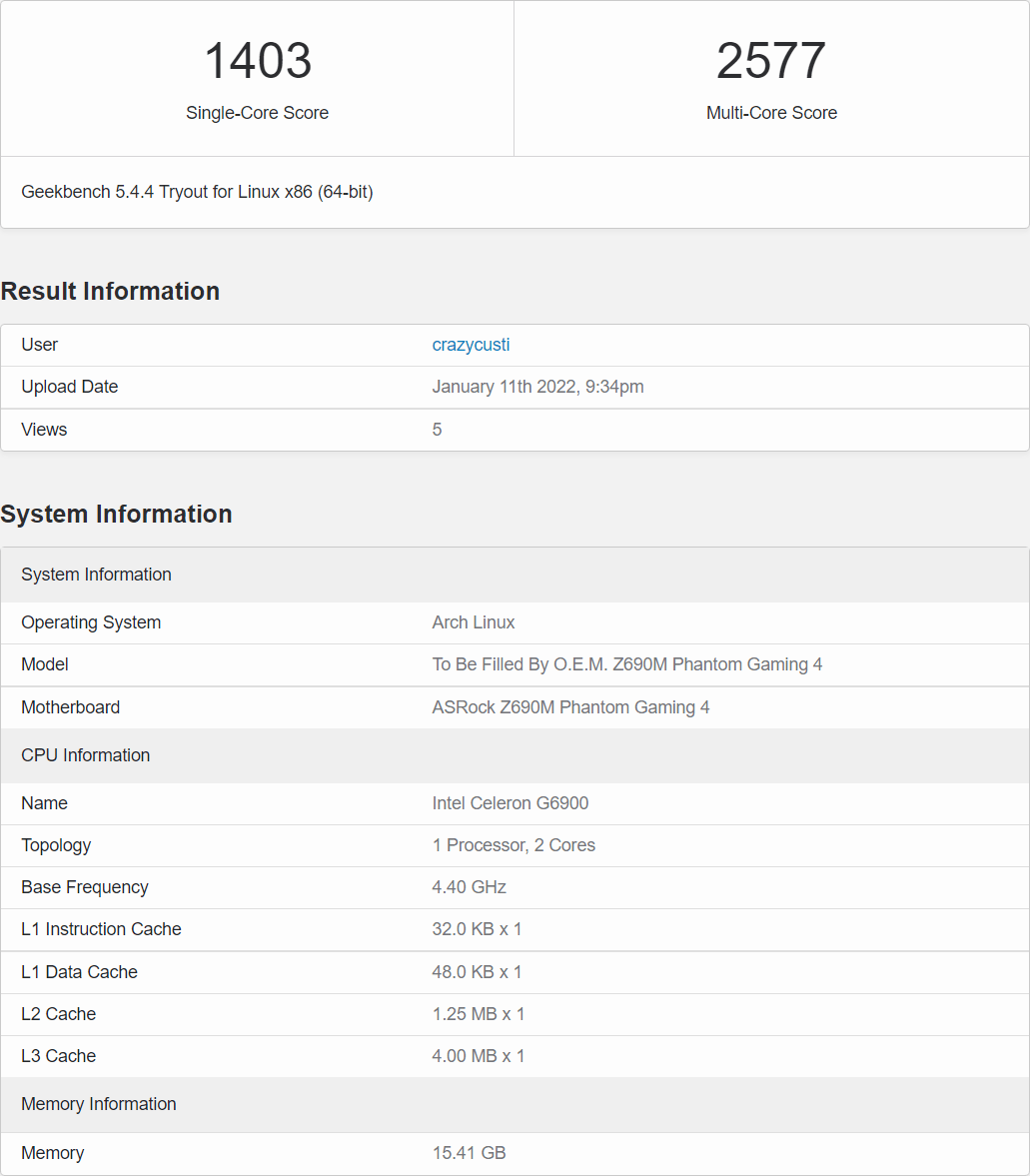 Производительность одного потока у CPU Celeron G6900 оказалась выше, чем у Core i9-10900K