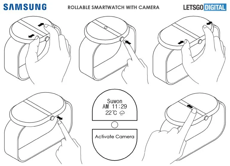 Samsung запатентовала умные часы с выдвижным экраном