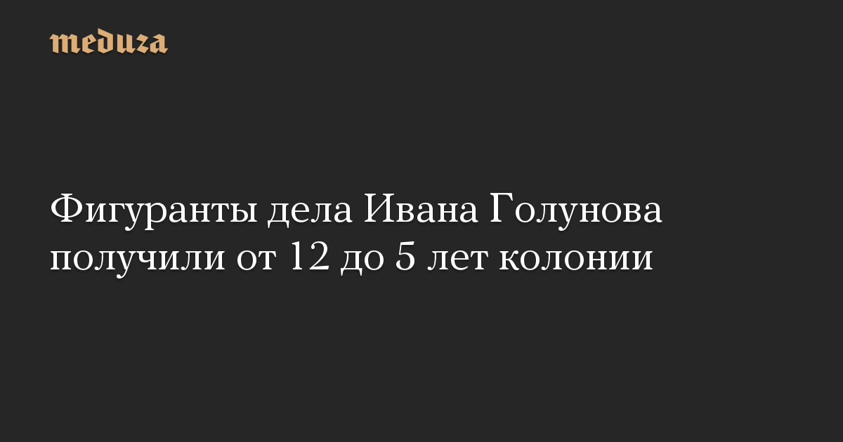 Фигуранты дела Ивана Голунова получили от 12 до 5 лет колонии