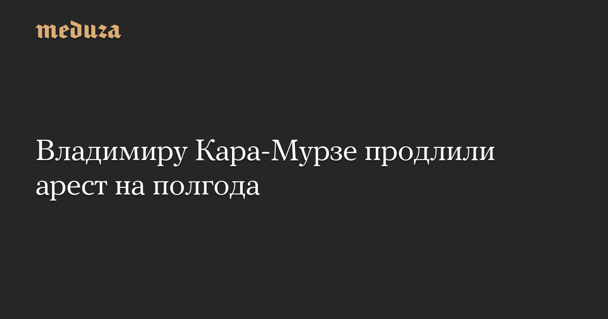 Владимиру Кара-Мурзе продлили арест на полгода