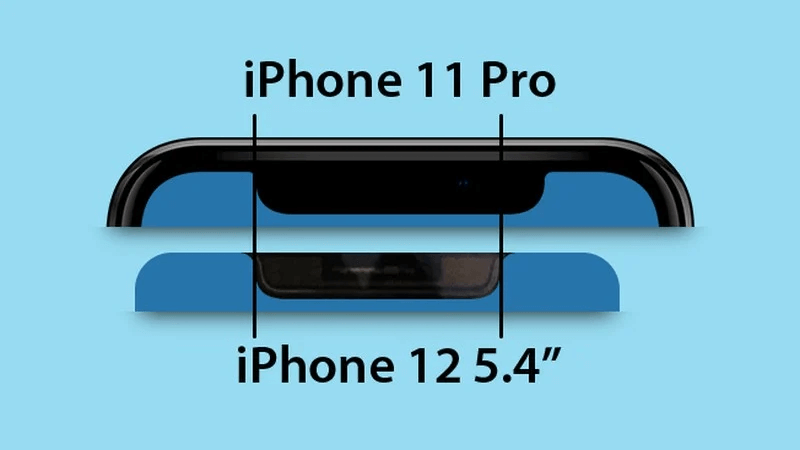 Фото чипсета Apple A14 и сравнение вырезов iPhone 12 и 11 Pro