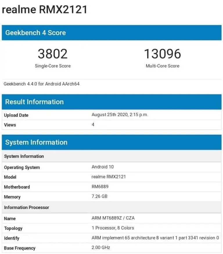 Realme X7 Pro получит SoC Dimensity 1000+ и 8 ГБ ОЗУ