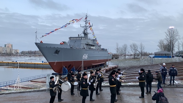 В Петербурге спущен на воду противоминный корабль «Яков Баляев»