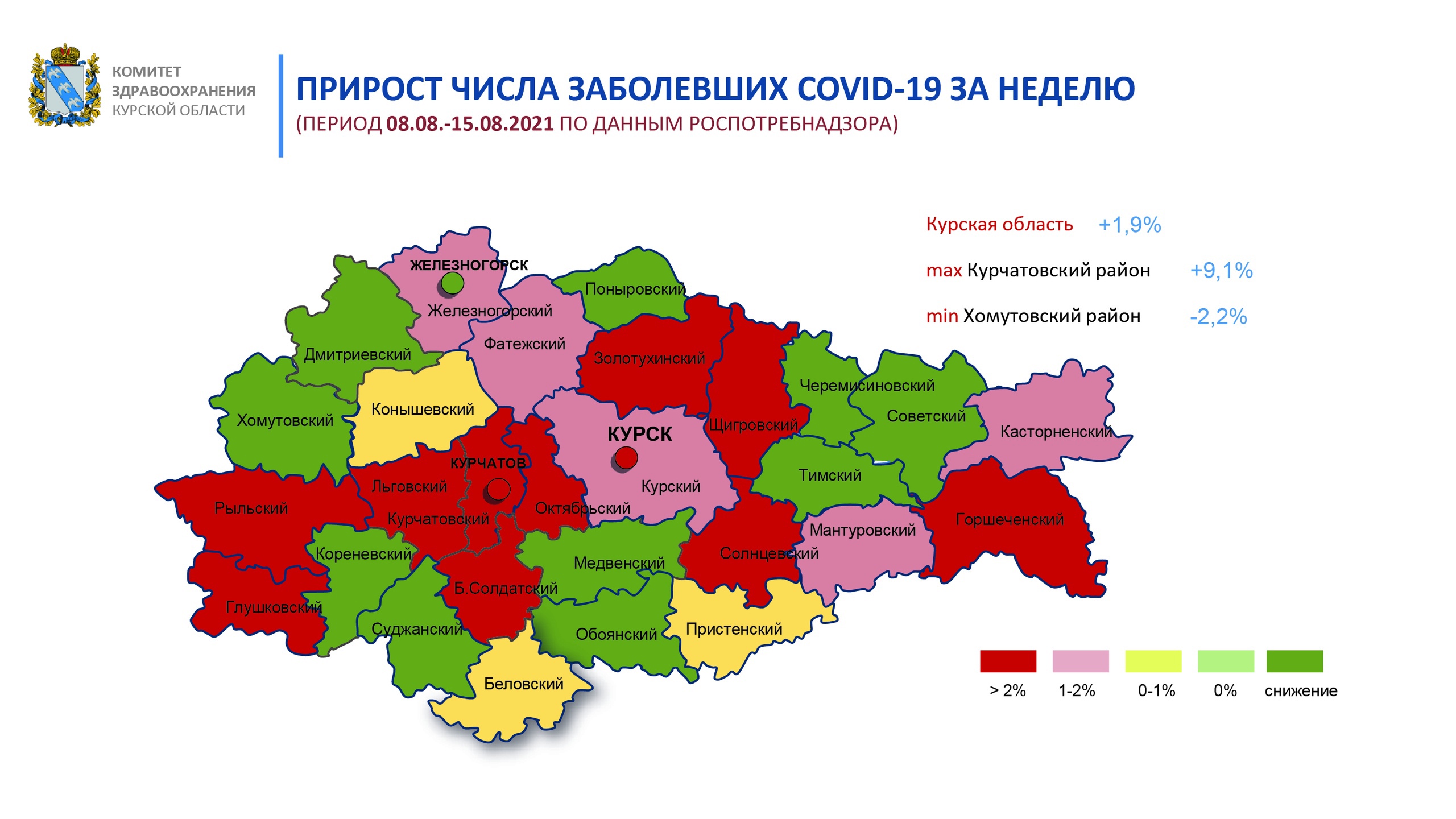 В Курской области подготовили инфографику с цифрами по заболеваемости и смертности от коронавируса