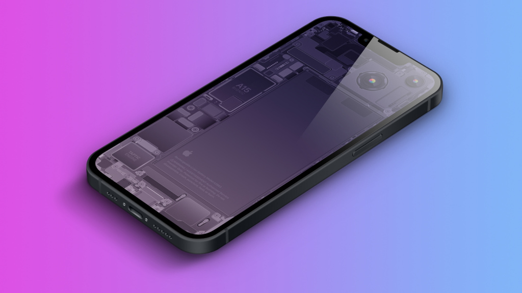 [Обновлено] Обои со схематичным изображением компонентов iPhone 14, 14 Plus, 14 Pro и 14 Pro Max