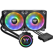 Система жидкостного охлаждения для процессора Thermaltake Floe DX RGB 280 TT Premium Edition: два вентилятора 140 мм, многоцветная и многозонная подсветка вентиляторов и помпы