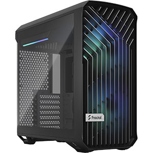 Корпус Fractal Design Torrent Compact TG Black RGB: блок питания сверху, две стеклянные стенки и вентиляторы 180 мм в комплекте