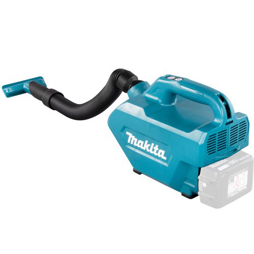 Аккумуляторный пылесос Makita DCL184Z: сменный системный аккумулятор BL18xx (18 В), мешок для сбора мусора, режим воздуходувки, четыре насадки и плечевой ремень