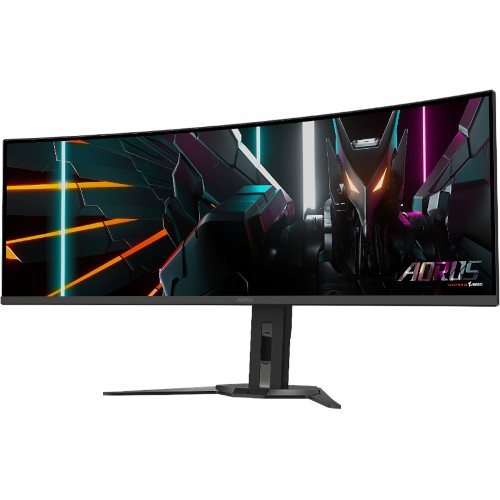 Игровой монитор Aorus CO49DQ компании Gigabyte: изогнутый Dual QHD-экран 49 дюймов на матрице QD-OLED, сертификат VESA DisplayHDR 400 True Black, частота обновления до 144 Гц и функция KVM