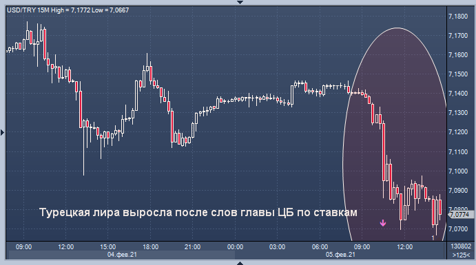 Турецкая лира выросла после комментариев главы ЦБ
