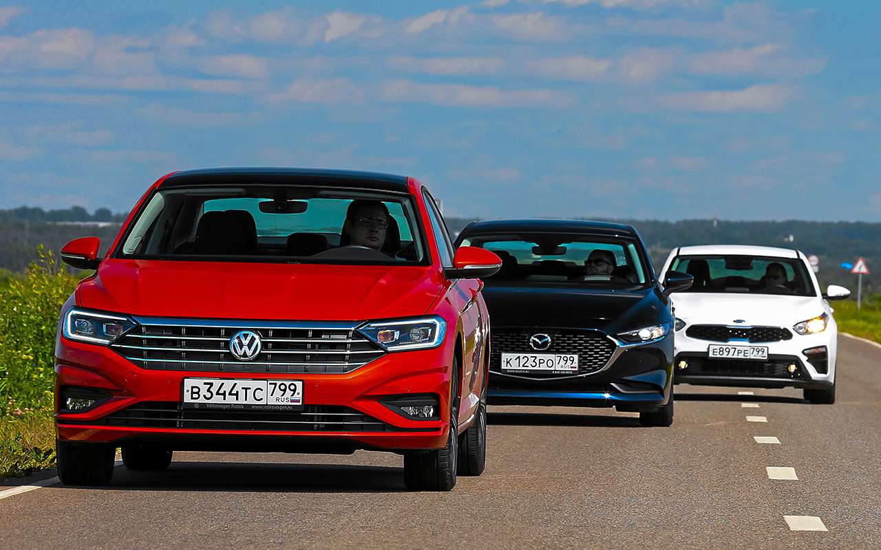 VW Jetta, Kia Cerato, Mazda 3 — тест в цифрах