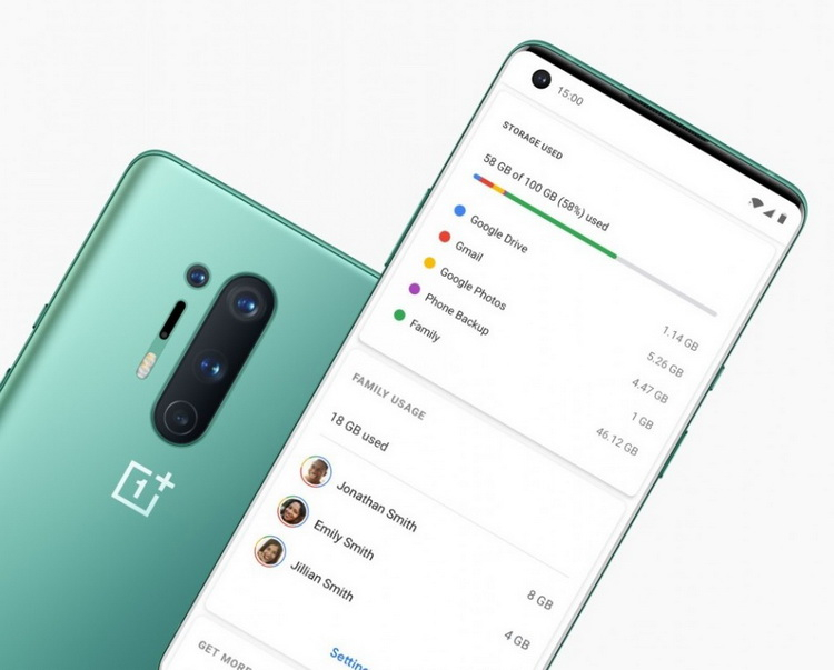 Покупатели смартфонов OnePlus 8 получат три месяца бесплатной подписки Google One