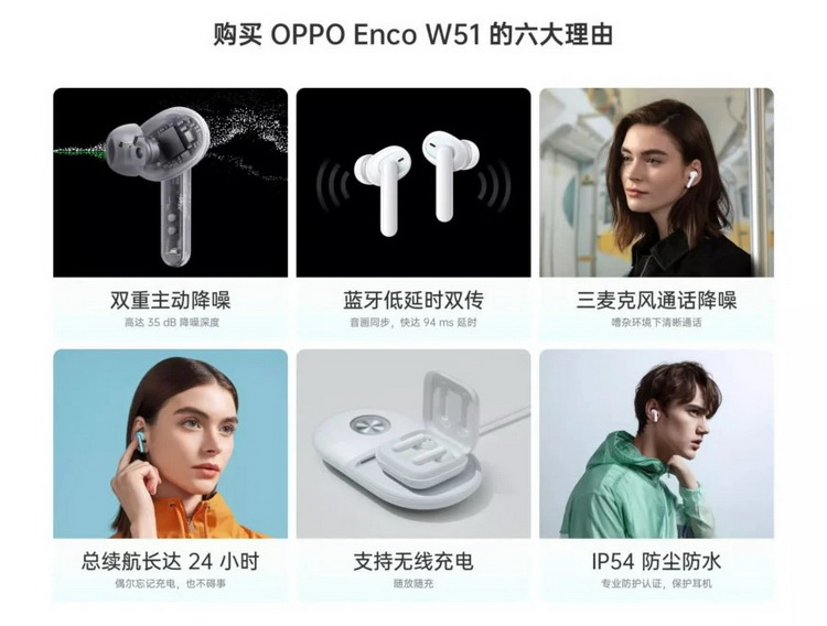 OPPO представила TWS-наушники Enco W51 с мощной системой шумоподавления