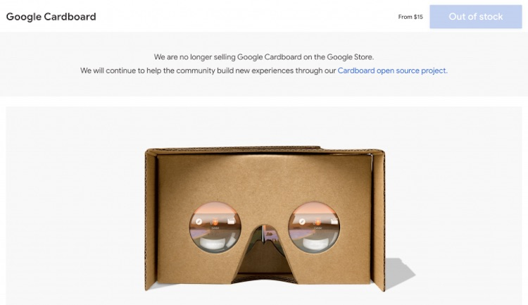 Google прекратила продавать дешёвую картонную VR-гарнитуру Cardboard