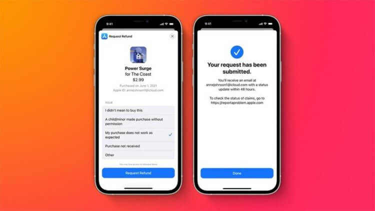 В приложениях на iOS 15 появится кнопка запроса возврата средств за покупки