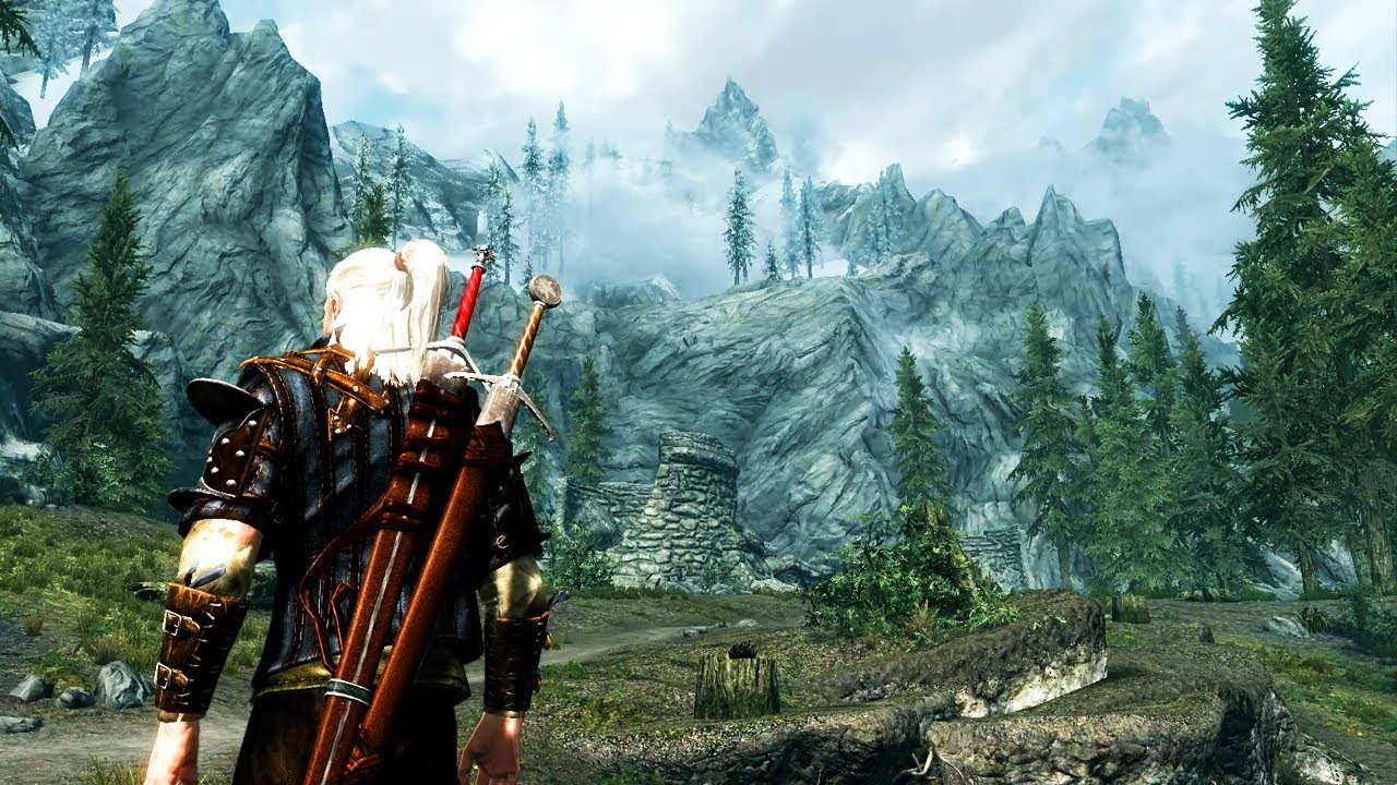 Моддер скрестил Skyrim и The Witcher 3 и показал что из этого получилось