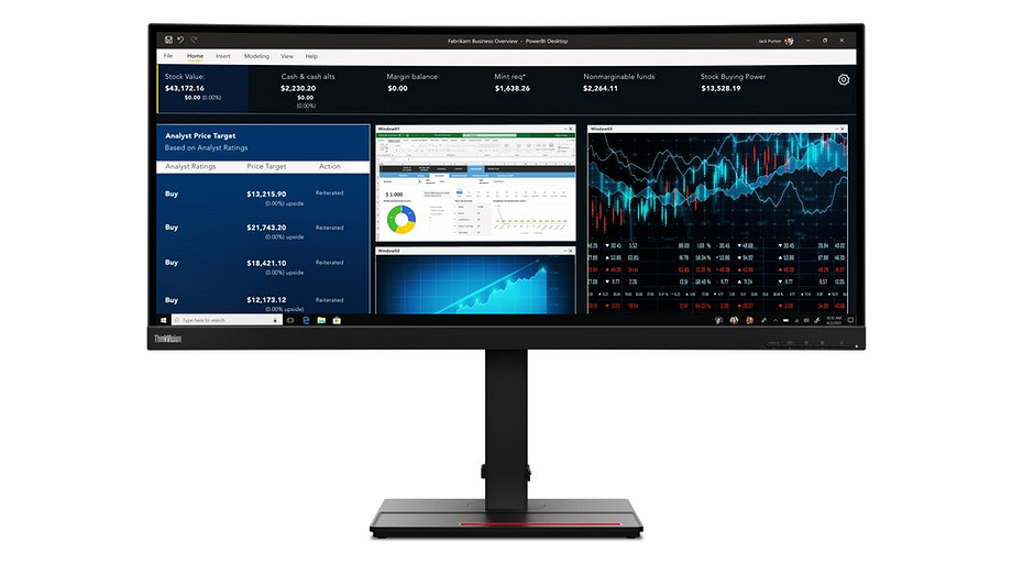 Lenovo презентовала сверхширокий изогнутый монитор ThinkVision P34w-20