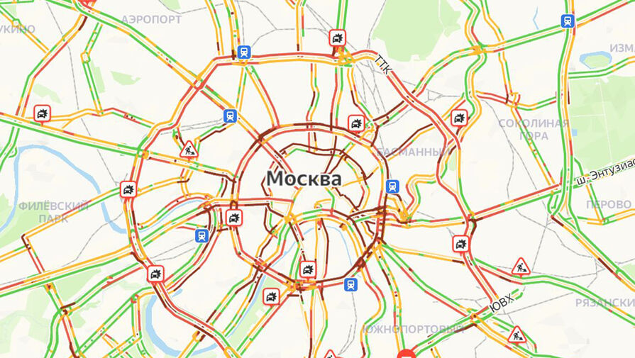 Пробки на дорогах Москвы достигли 10 баллов