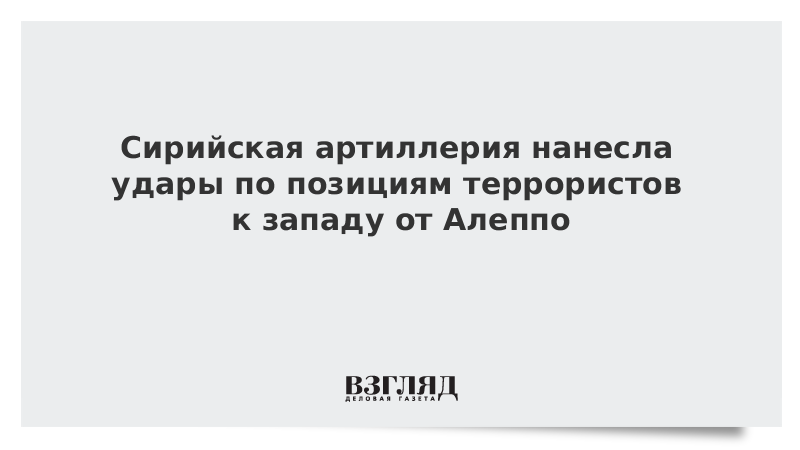 Сирийская артиллерия нанесла удары по позициям террористов к западу от Алеппо