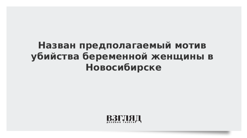 Назван предполагаемый мотив убийства беременной женщины в Новосибирске