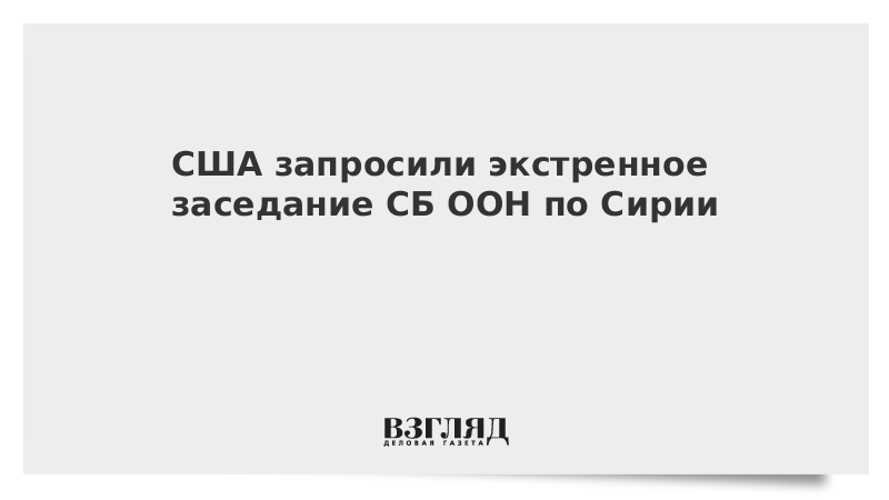 США запросили экстренное заседание СБ ООН по Сирии