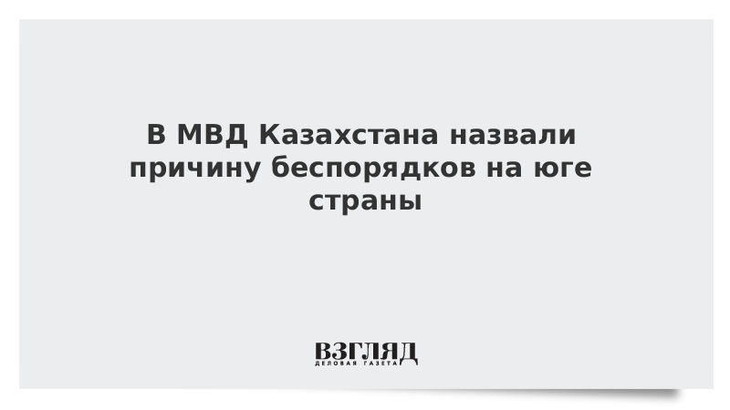 В МВД Казахстана назвали причину беспорядков на юге страны