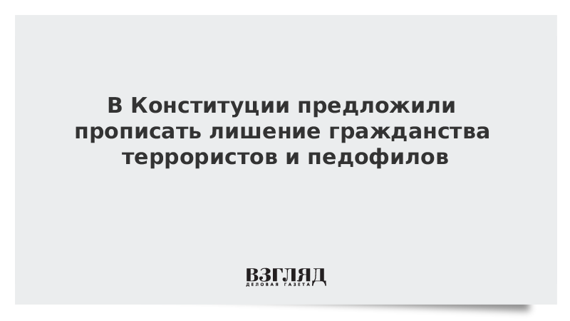 В Конституции предложили прописать лишение гражданства террористов и педофилов