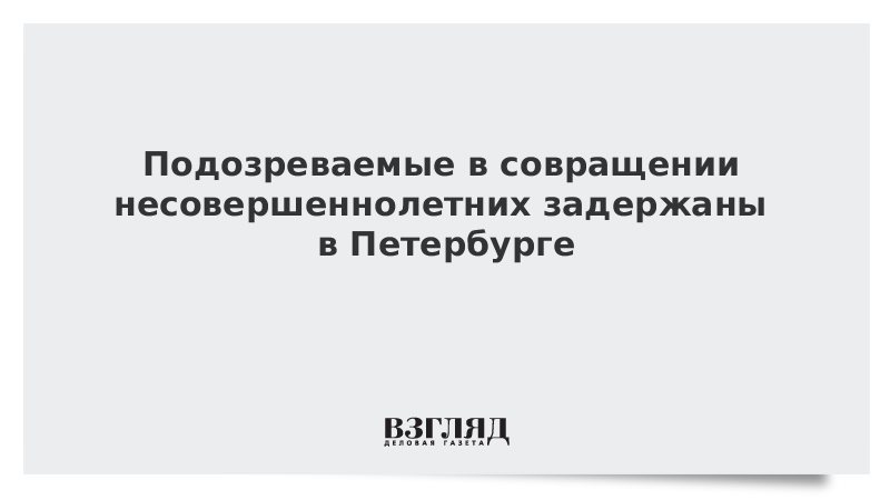 Подозреваемые в совращении несовершеннолетних задержаны в Петербурге