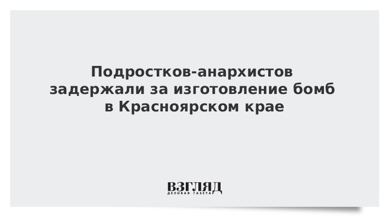 Подростков-анархистов задержали за изготовление бомб в Красноярском крае