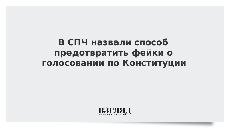 В СПЧ назвали способ предотвратить фейки о голосовании по Конституции