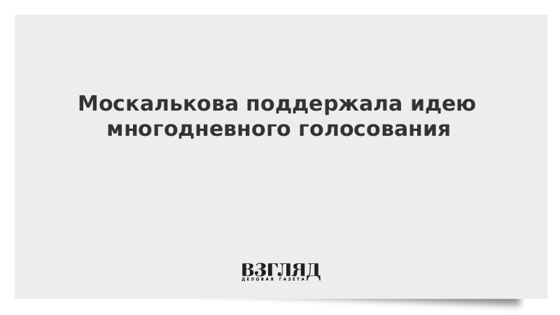 Москалькова поддержала идею многодневного голосования