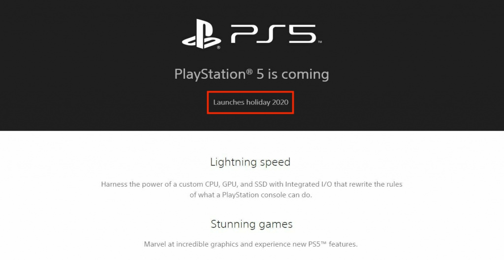 С официального сайта PlayStation исчезло упоминание о выходе PS5 в 2020 году